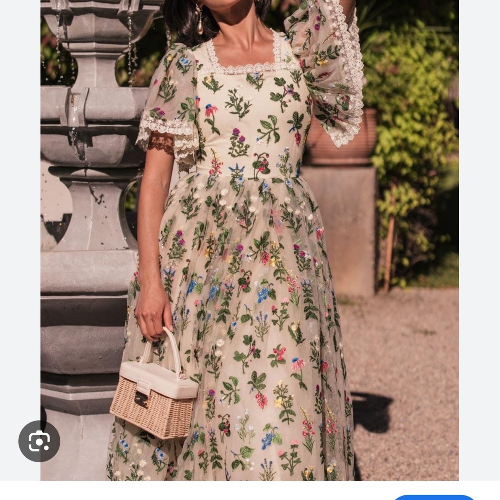 JessaKae Cream Smocked Tiered Maxi Dress for Wedding Guests